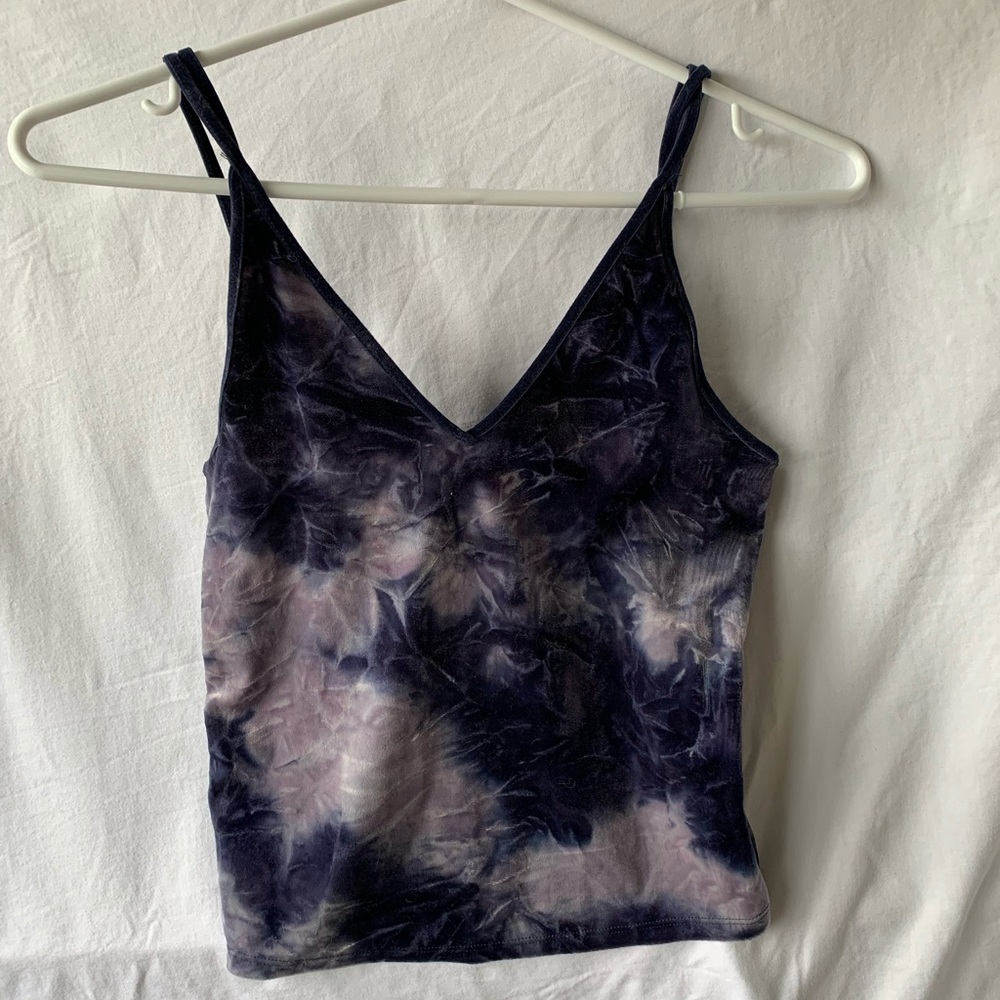 Crush velvet cropped going out top American Eagle
